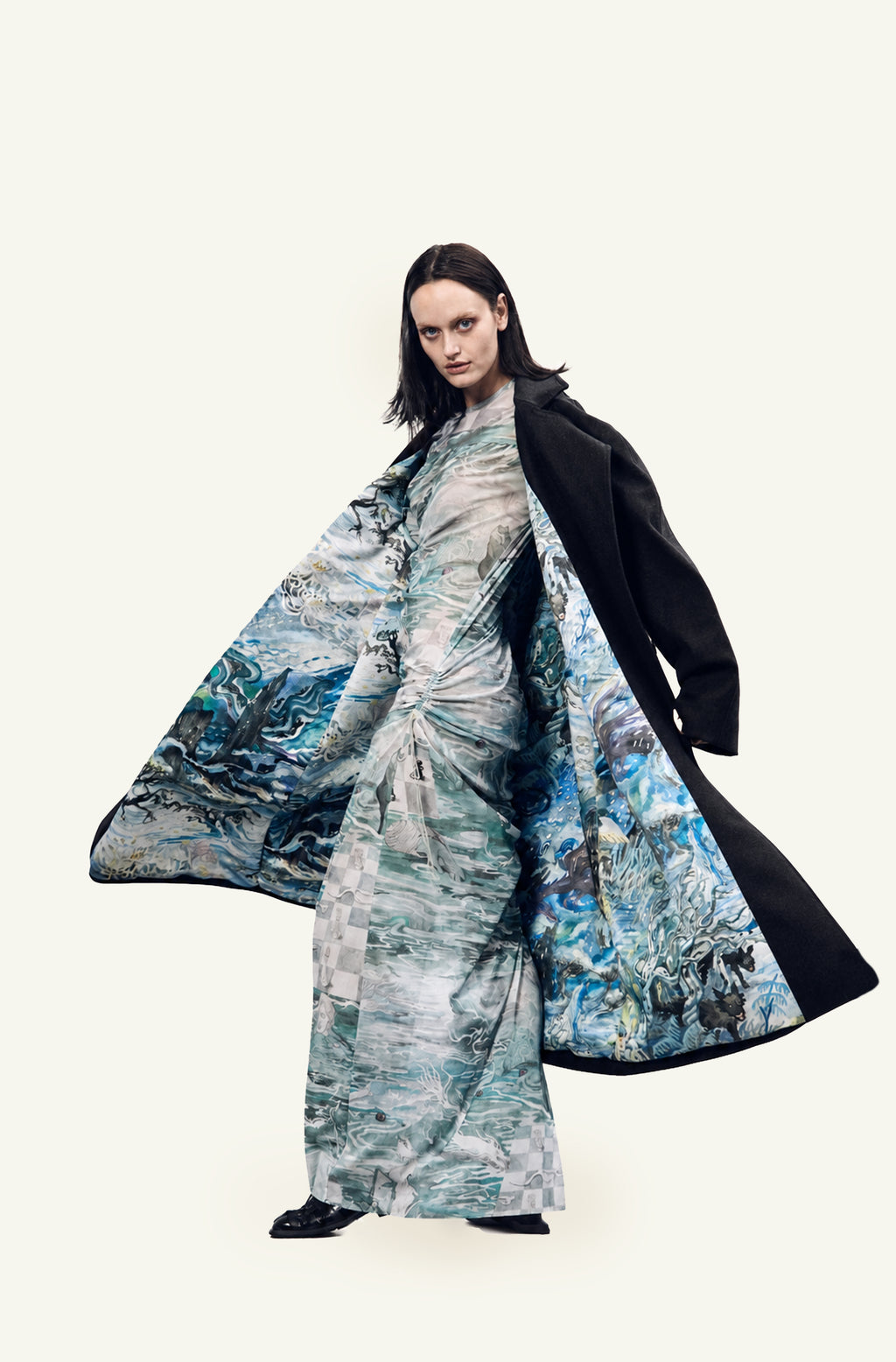 Genderless cashmere armour coat