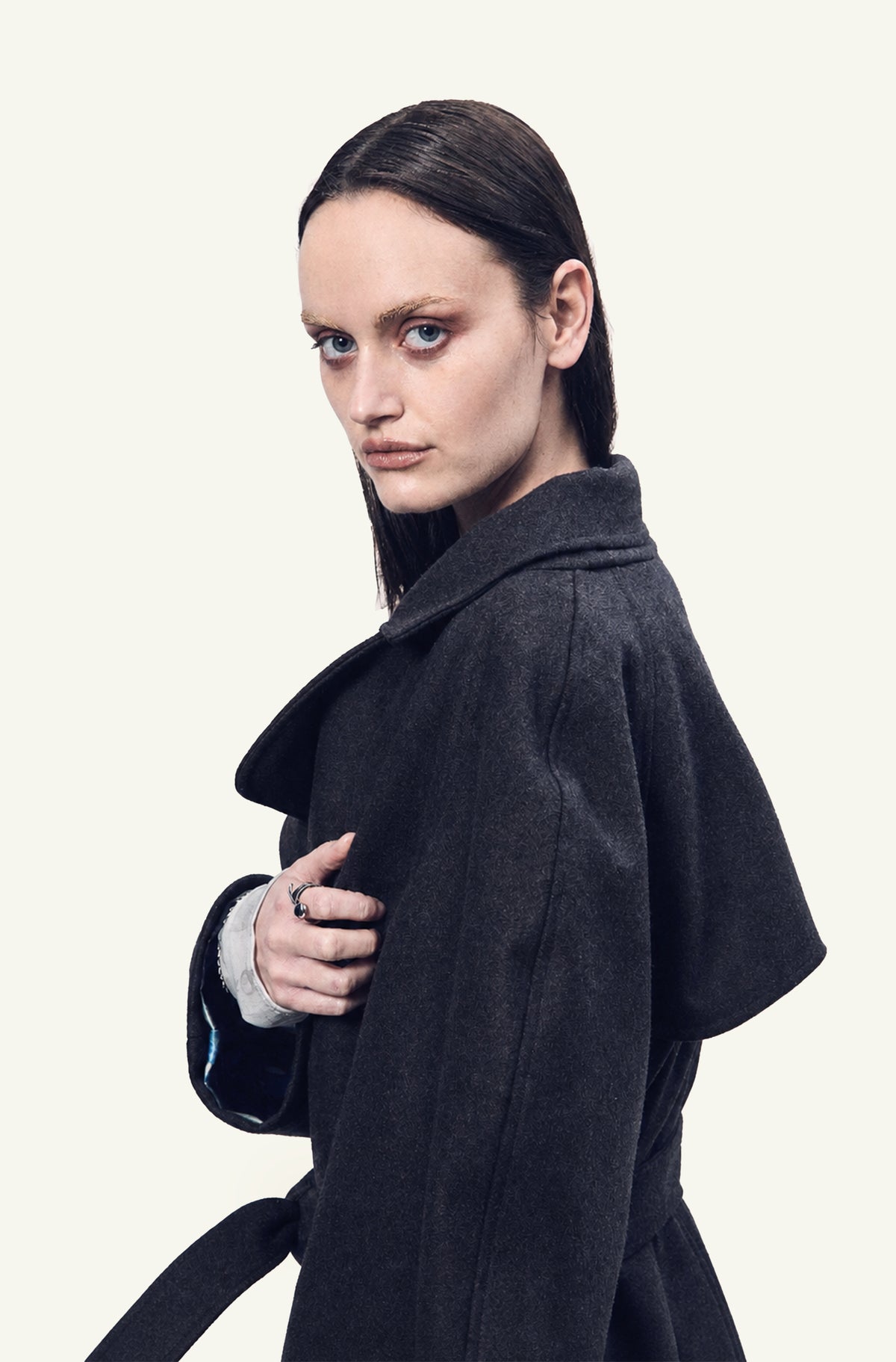 Genderless cashmere armour coat