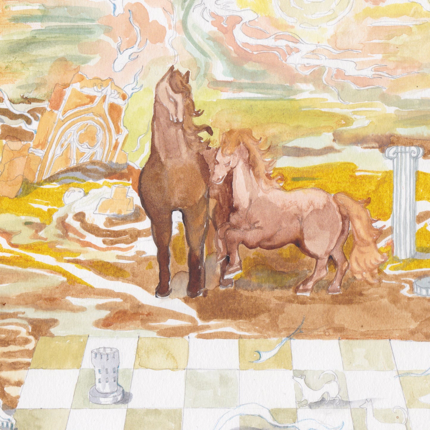 Horses paneled dress