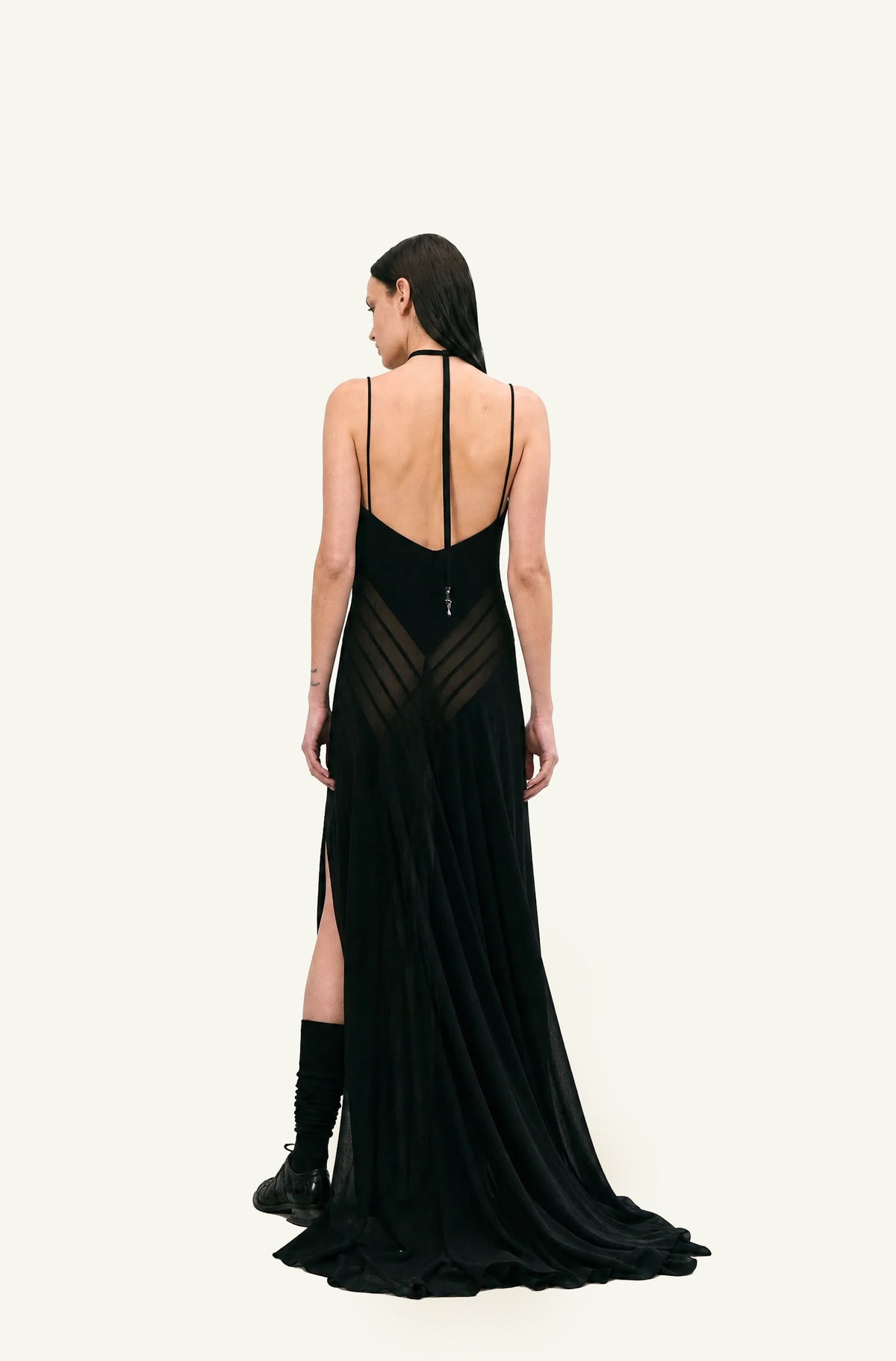Nigredo sheer paneled dress
