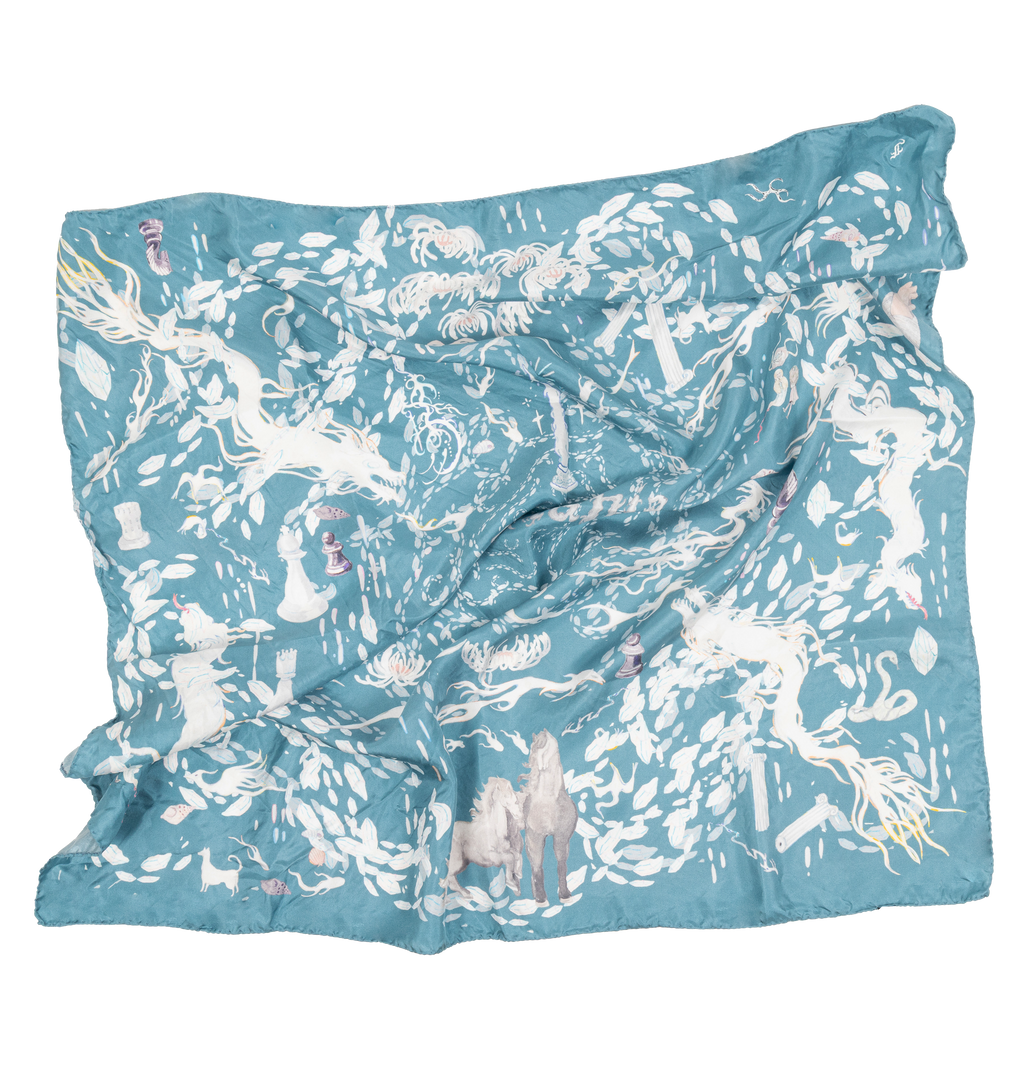 Silk Aqua foulard