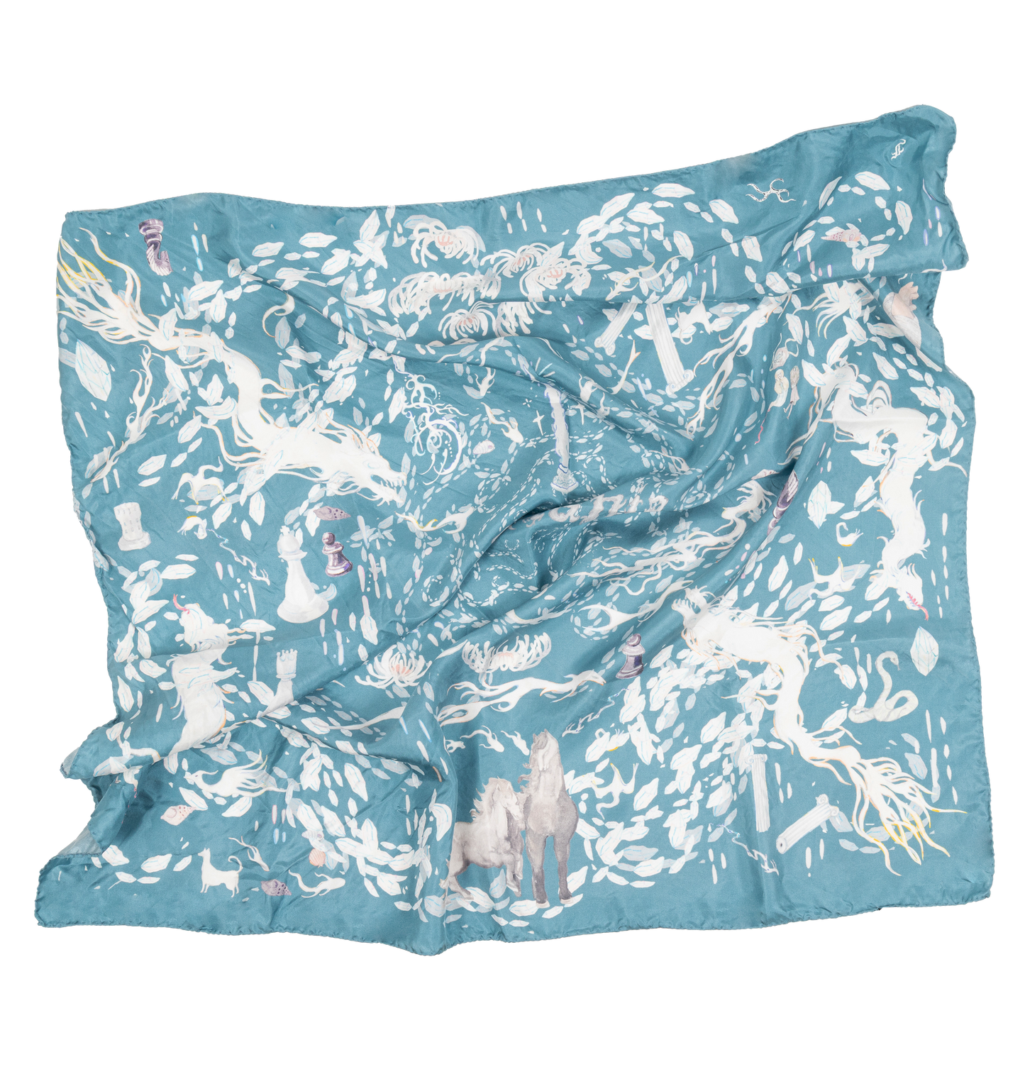 Silk Aqua foulard