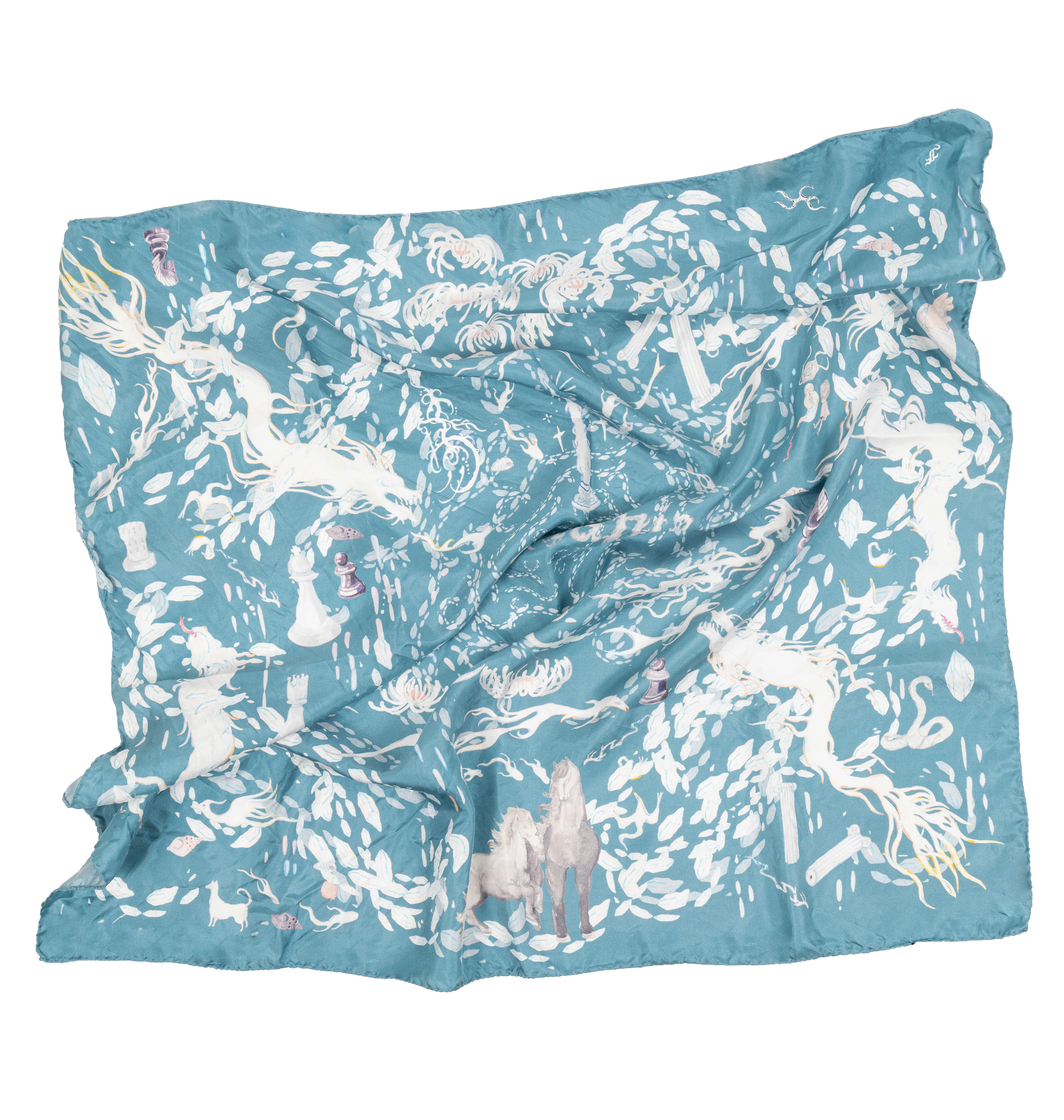 Silk Aqua foulard