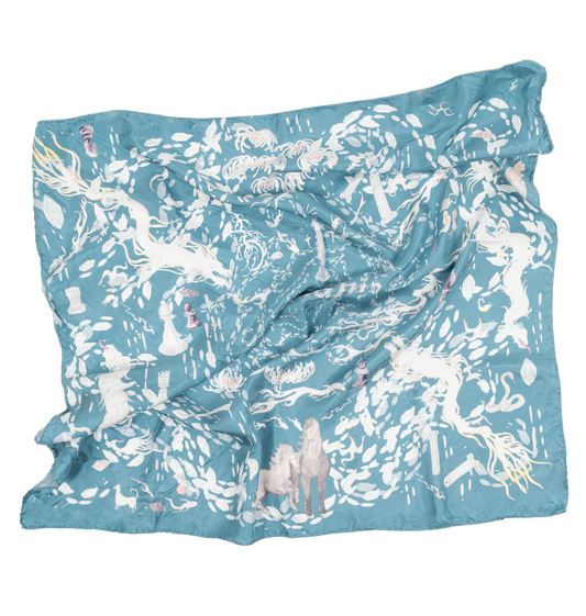Silk Aqua foulard