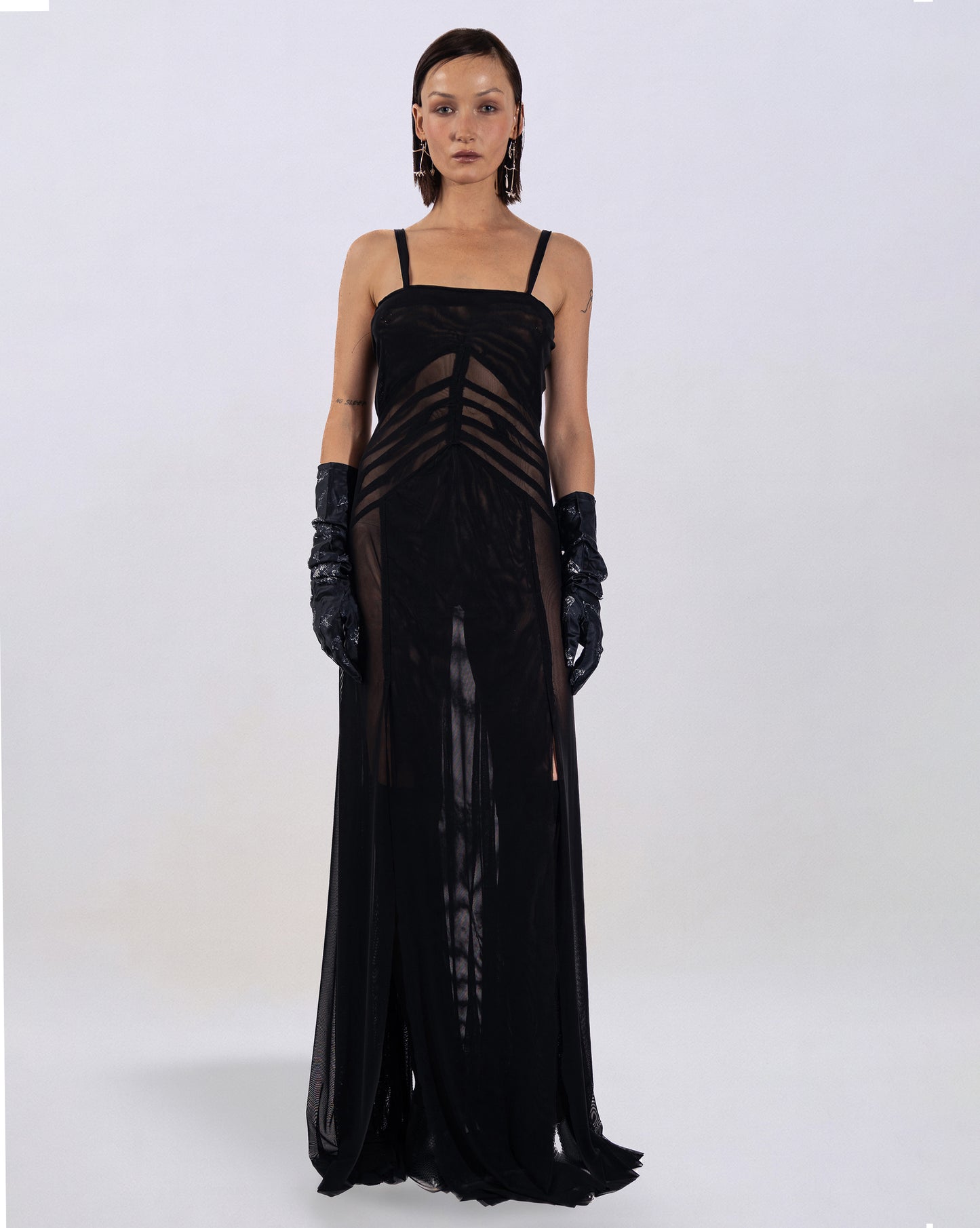 Leonora sheer paneled dress