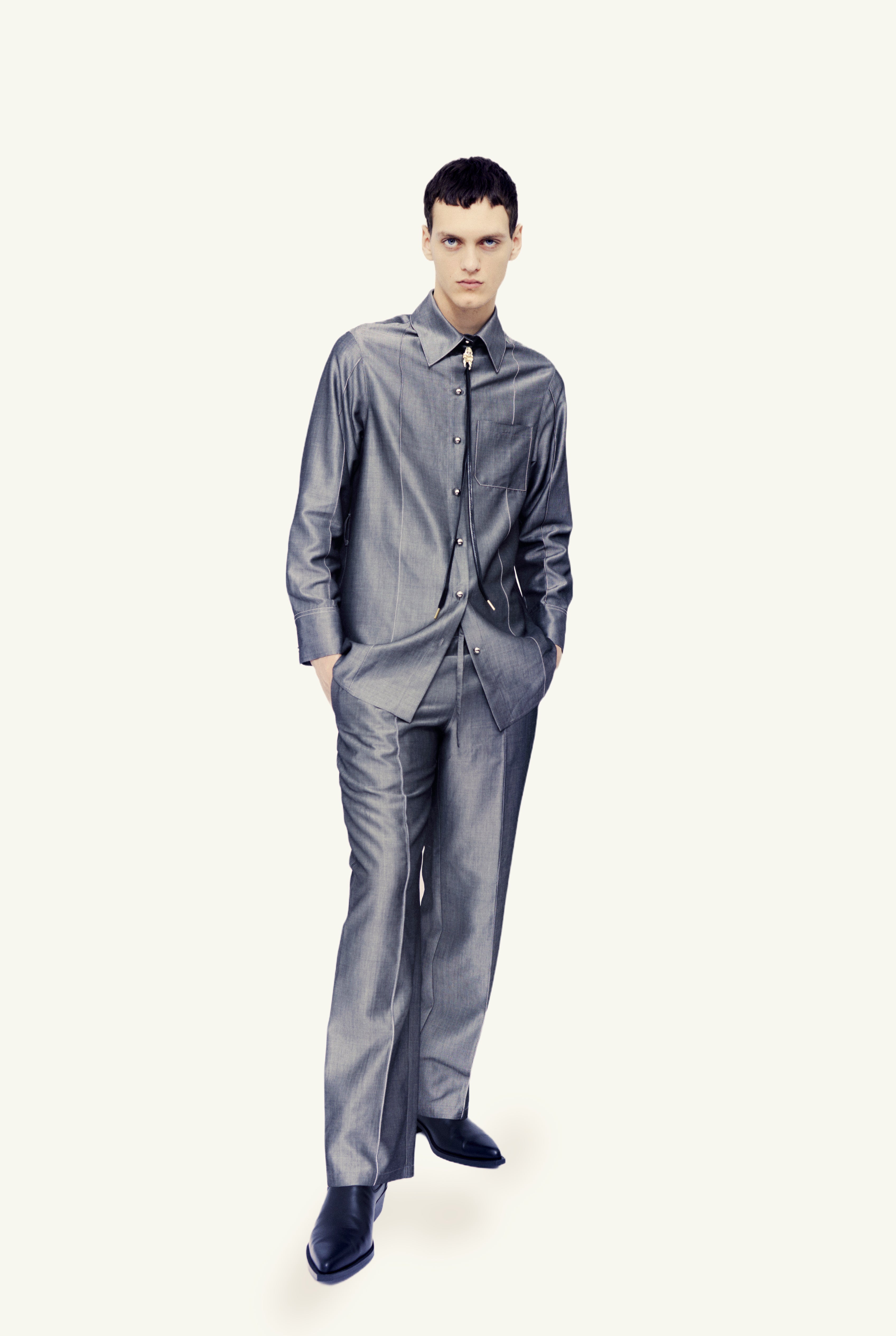 Grey fluid trousers