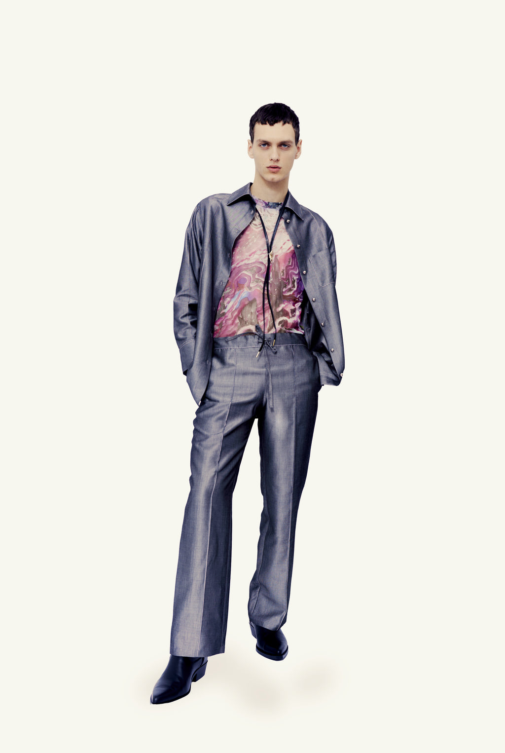Grey fluid trousers