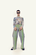 Genderless green shadow jeans