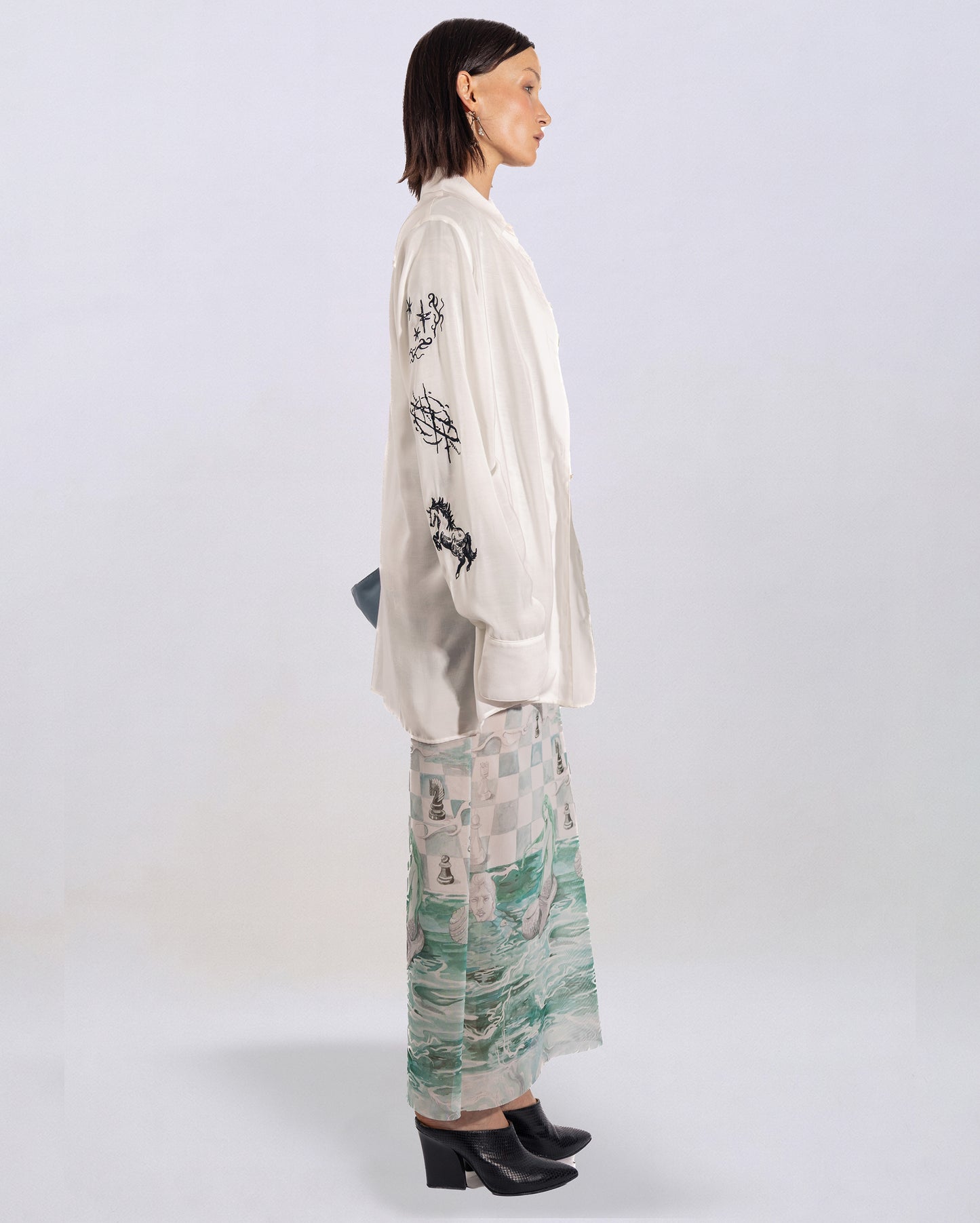 Dora Aqua long sleeves dress