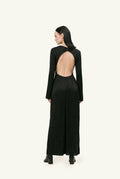 Open-back '70s dress
