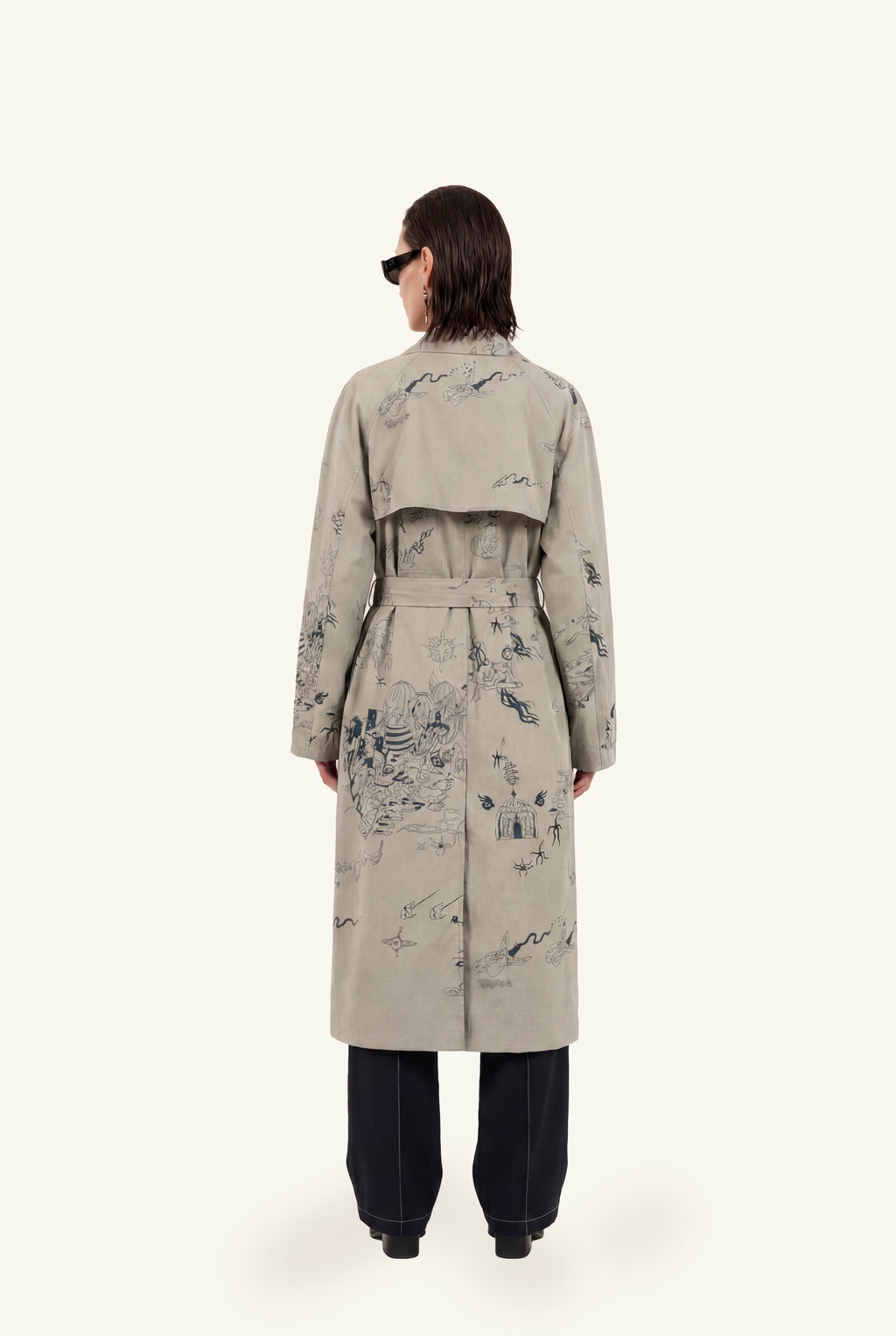 Membrane oversized trench coat