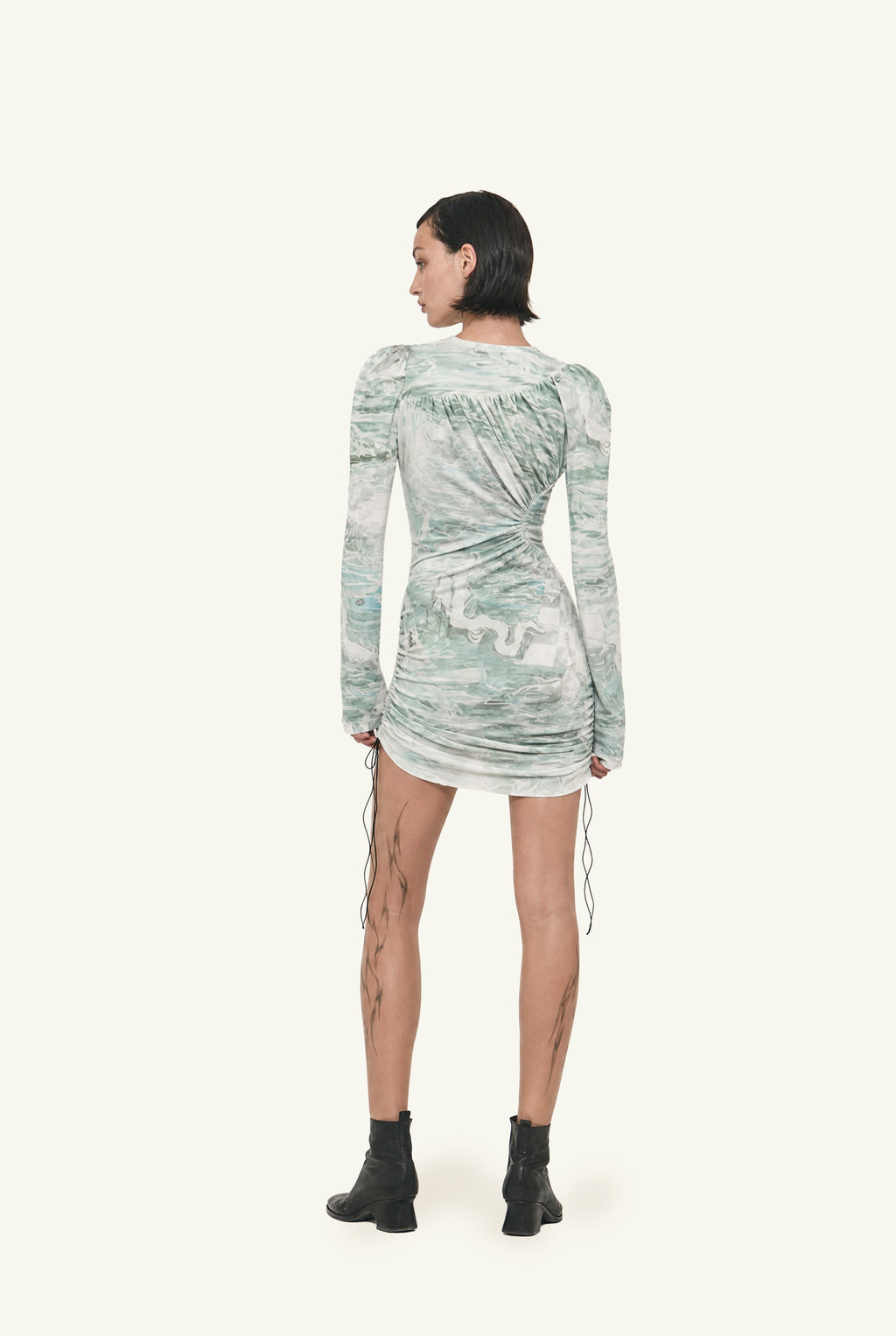 Chessboard Watercolors adjustable mini dress