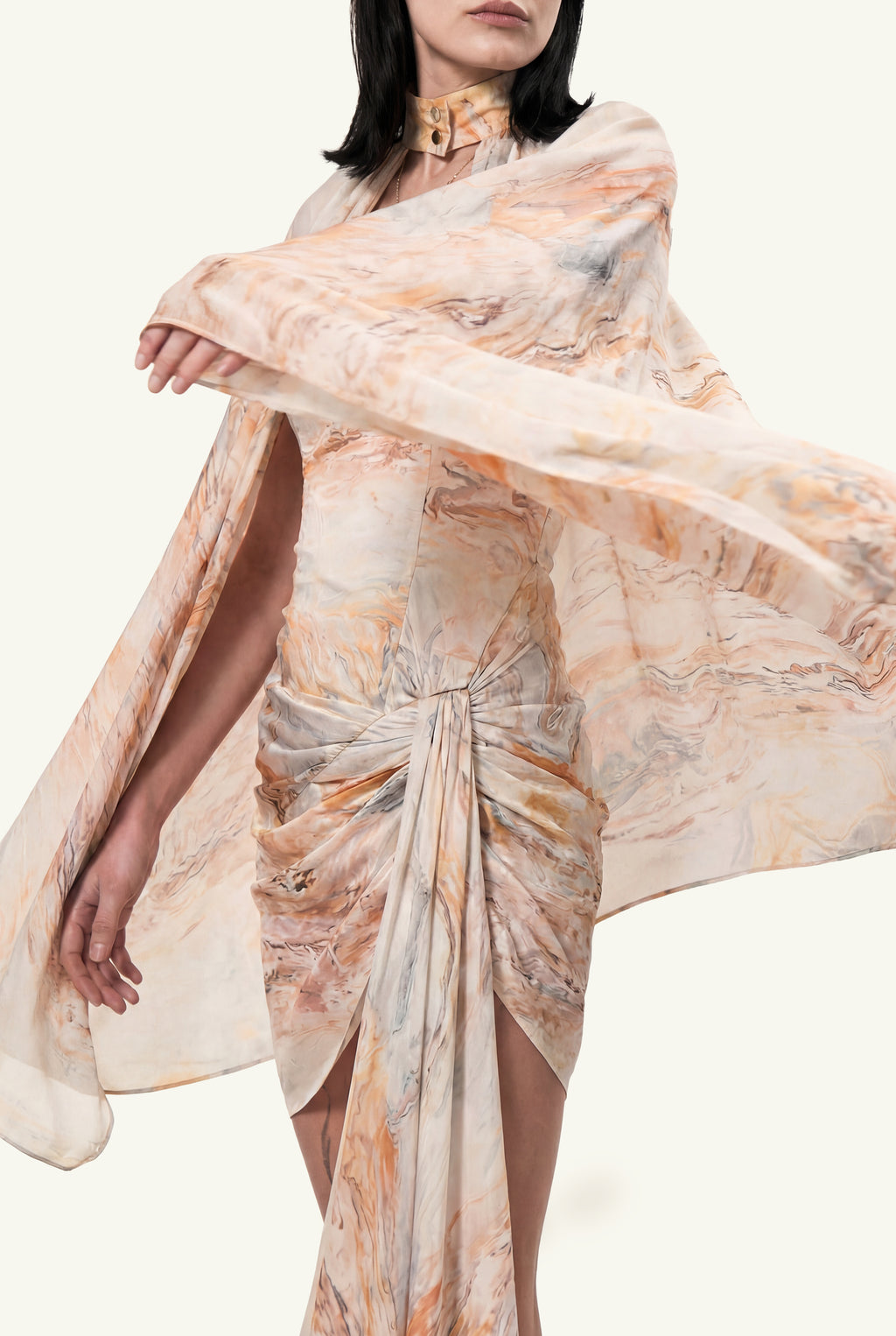 Dragon deconstructed cape dress