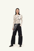 Tribal Tattoos draped long sleeves top