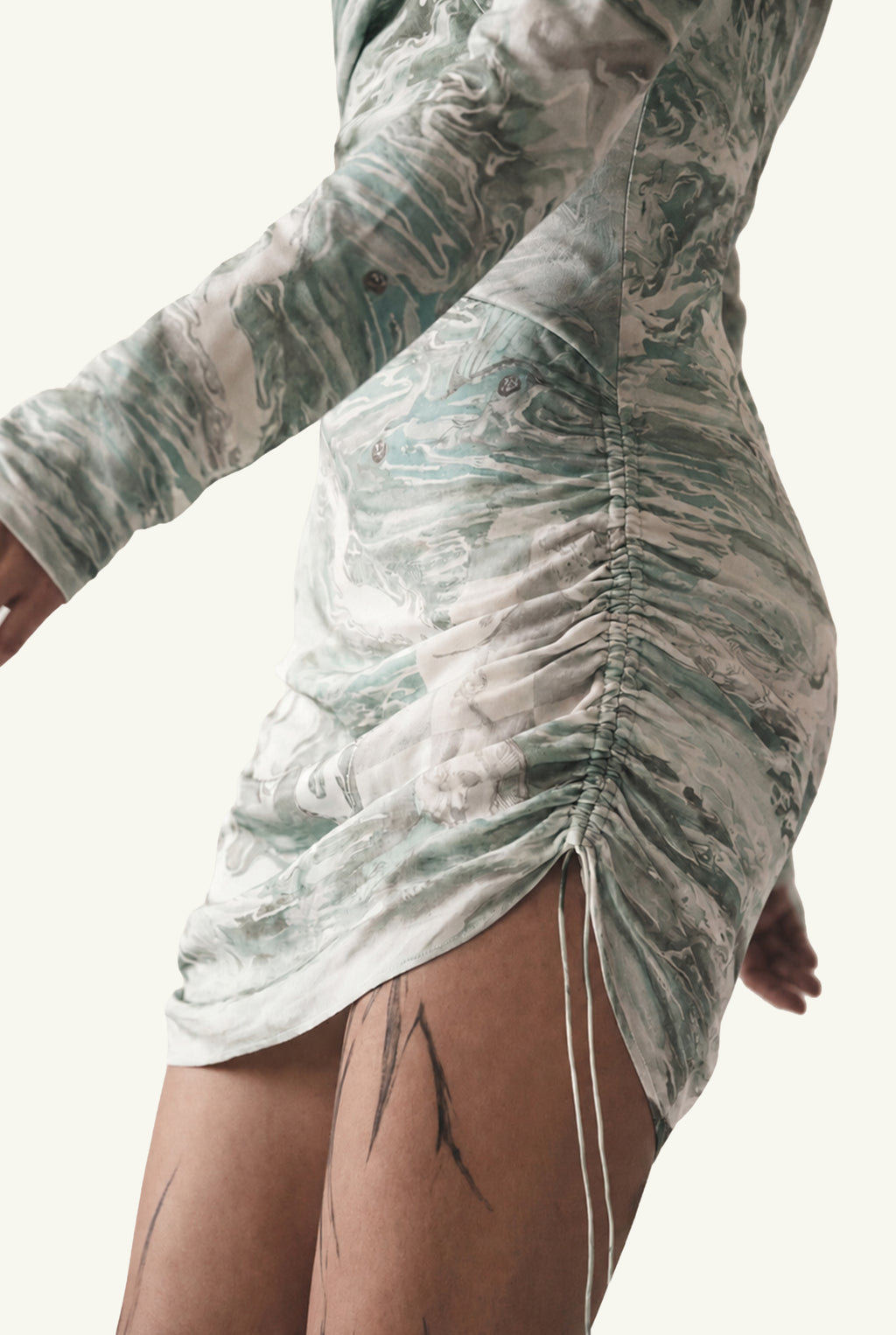 Chessboard Watercolors adjustable mini dress