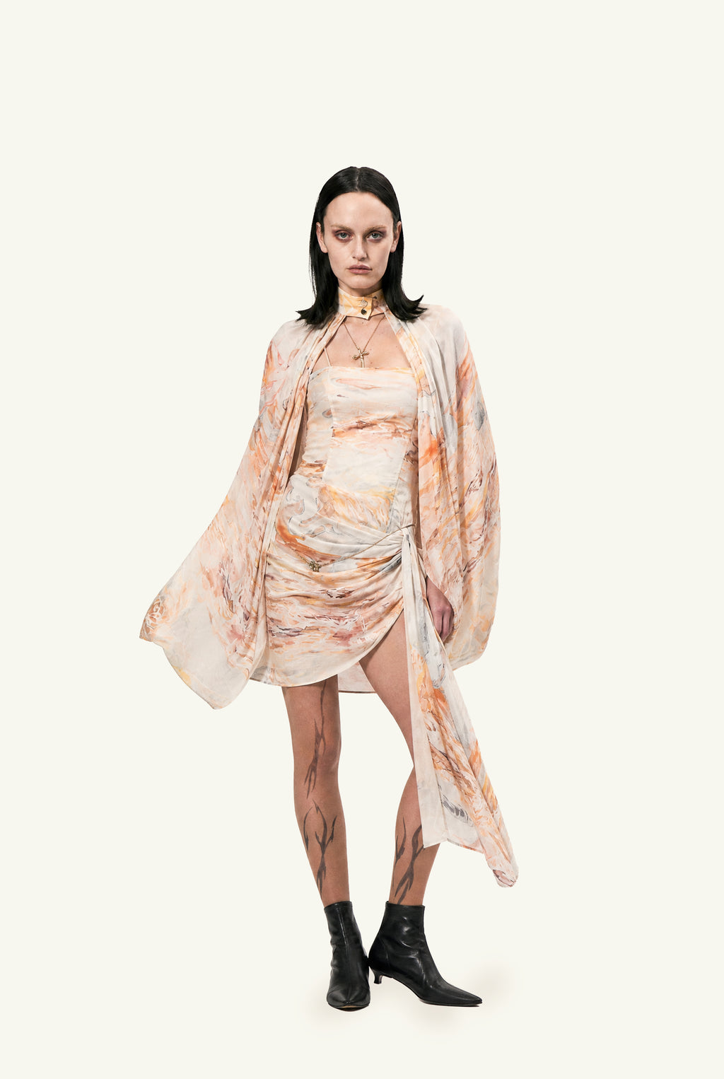 Dragon deconstructed cape dress