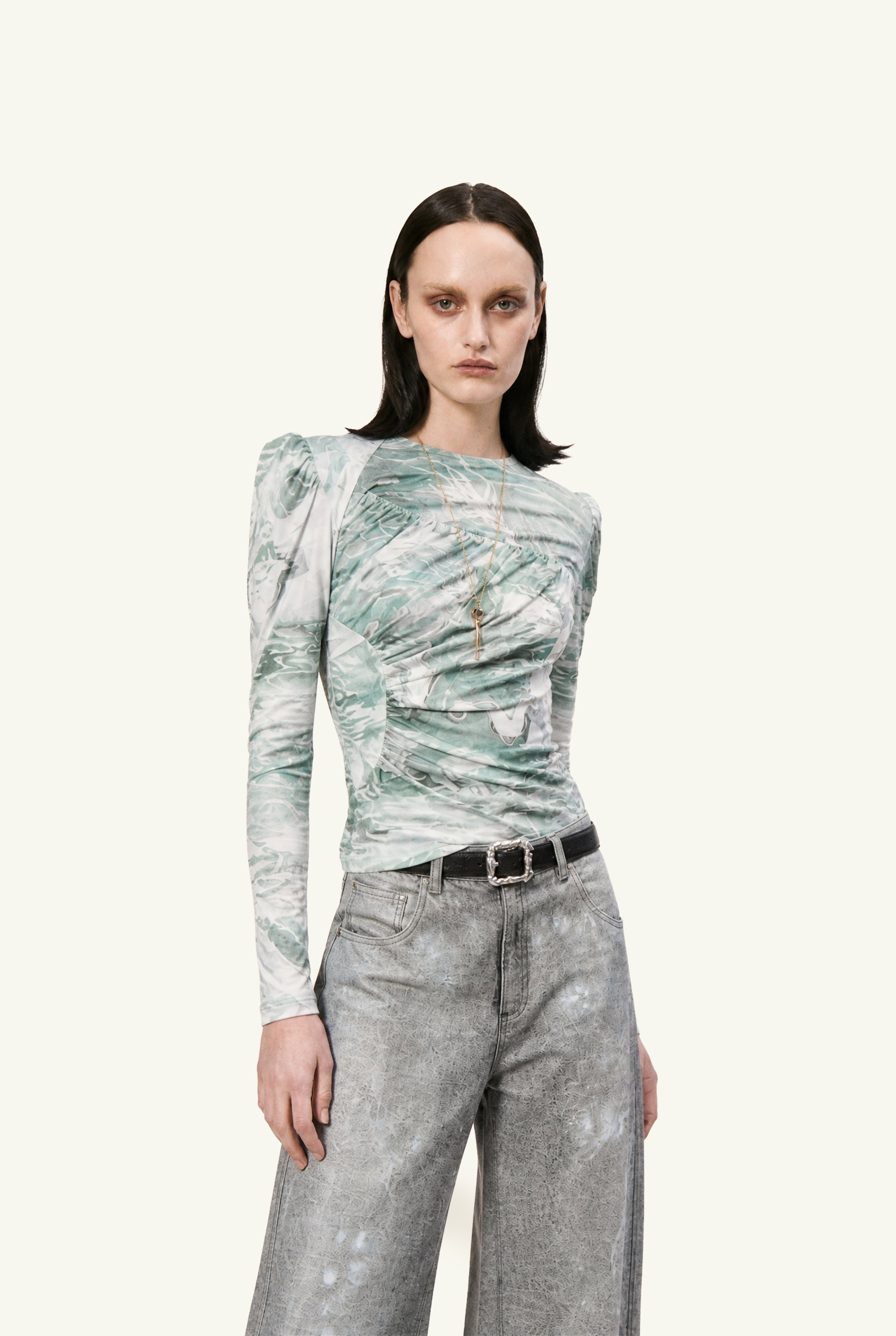 Chessboard watercolor long sleeves top
