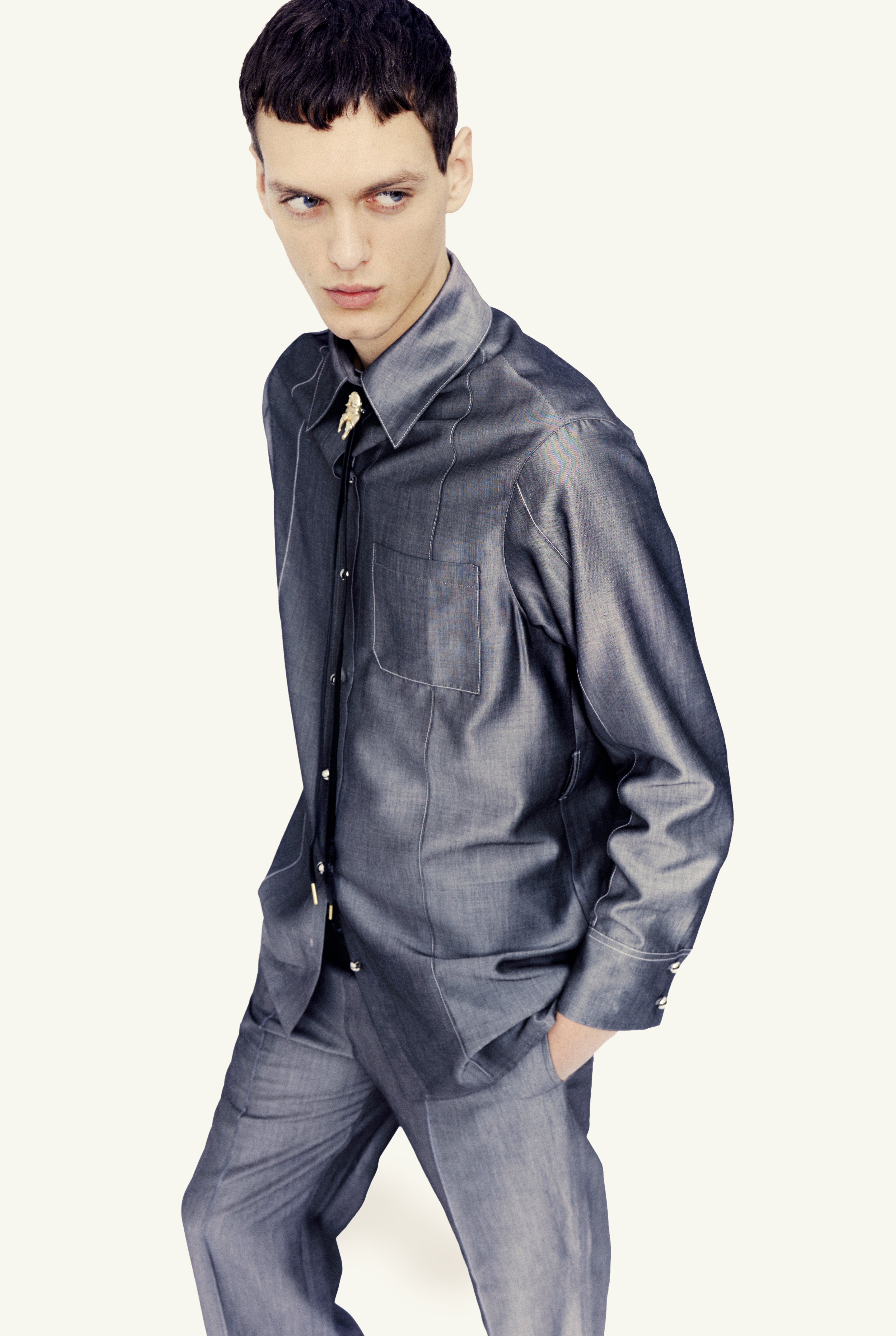 Grey fluid trousers