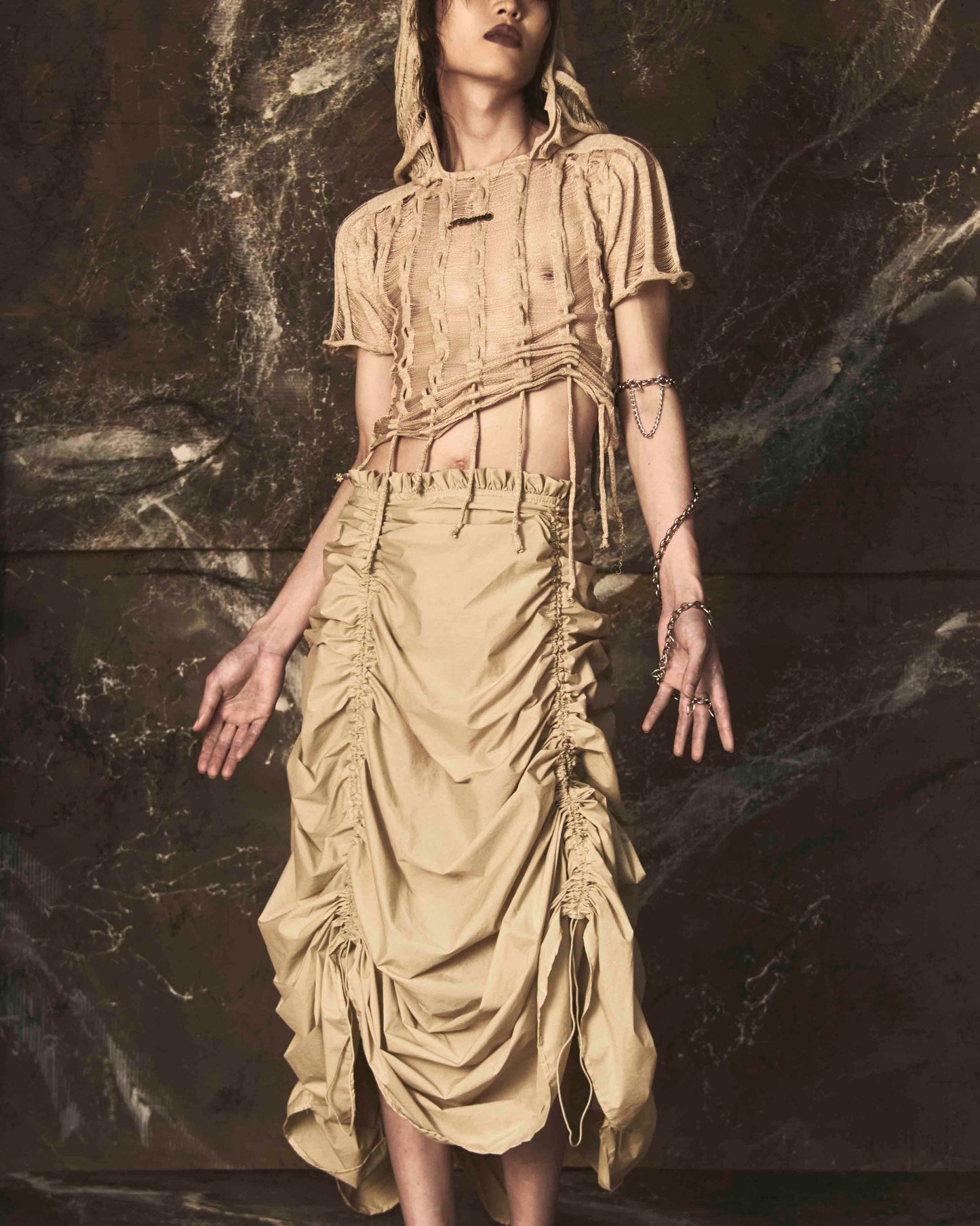 Parachute dress / skirt in green tea