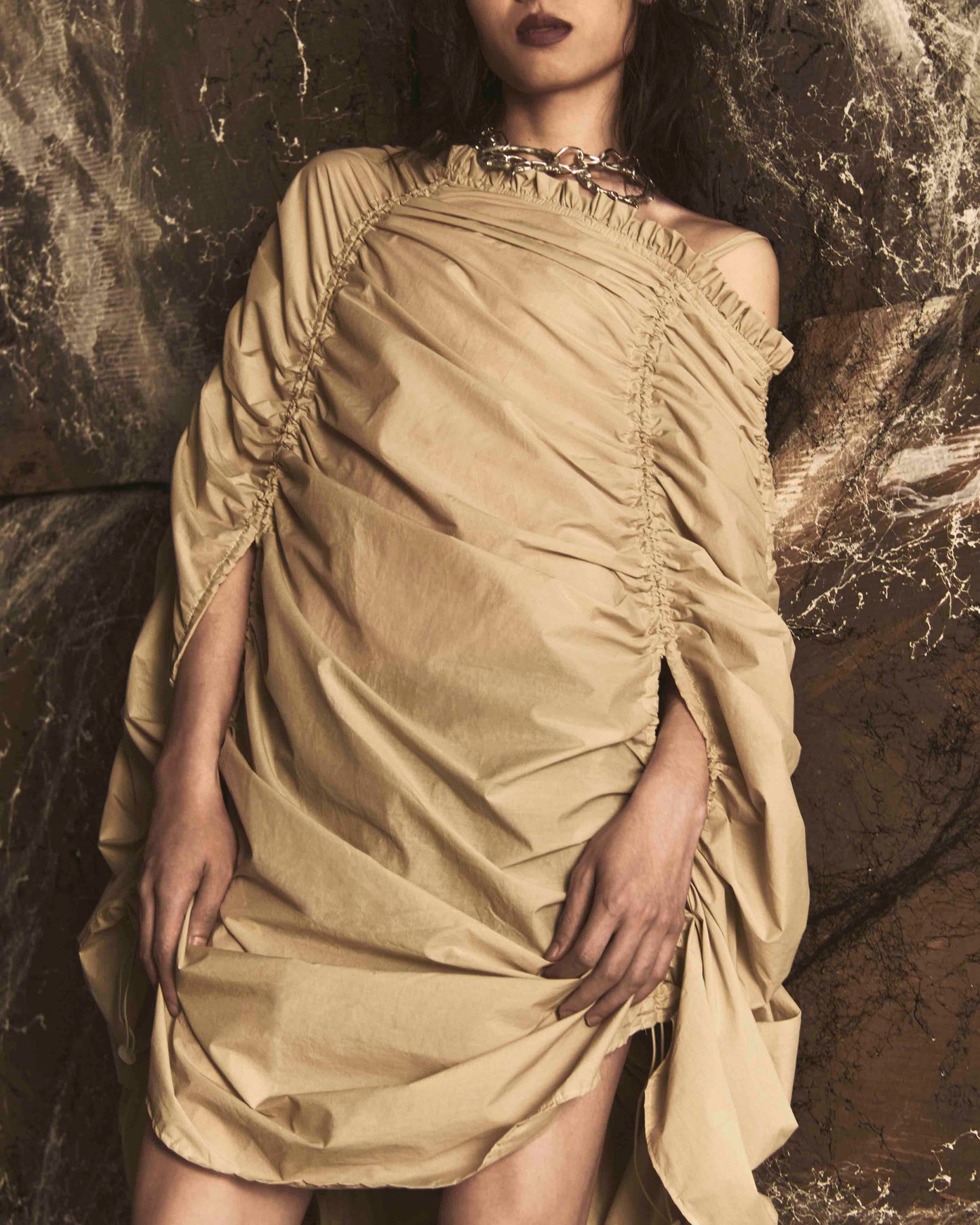 Parachute dress / skirt in green tea