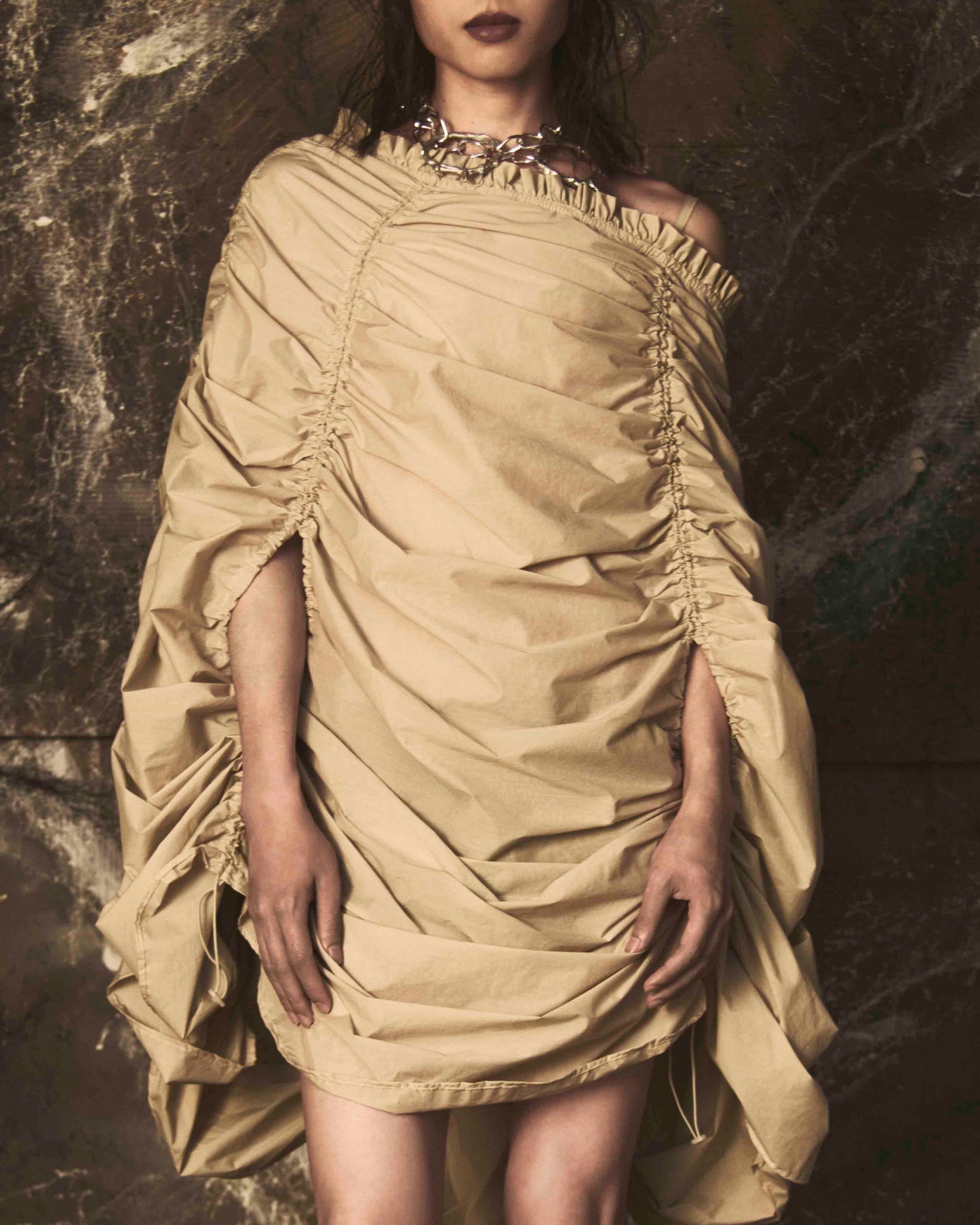 Parachute dress / skirt in green tea