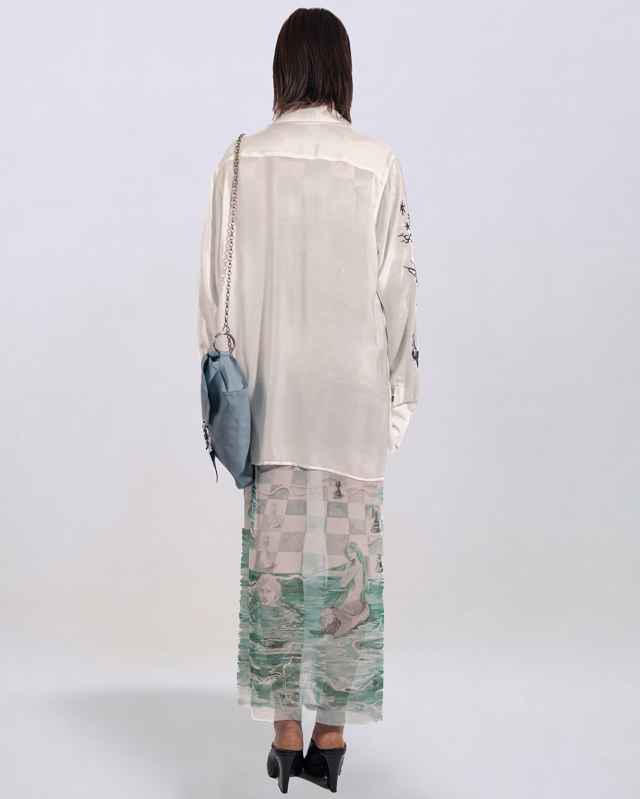 Dora Aqua long sleeves dress