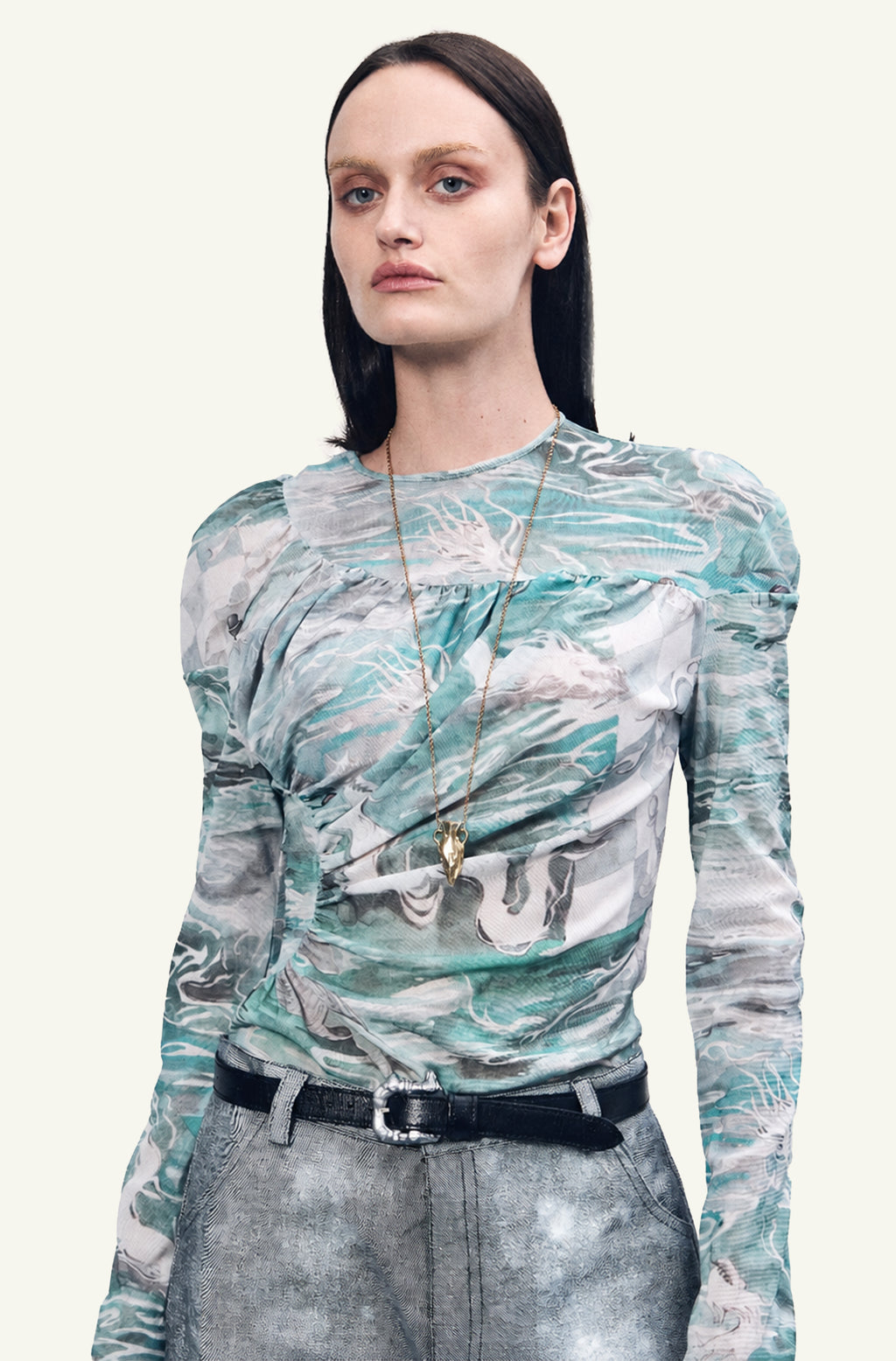 Chessboard sheer top