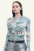 Chessboard sheer top