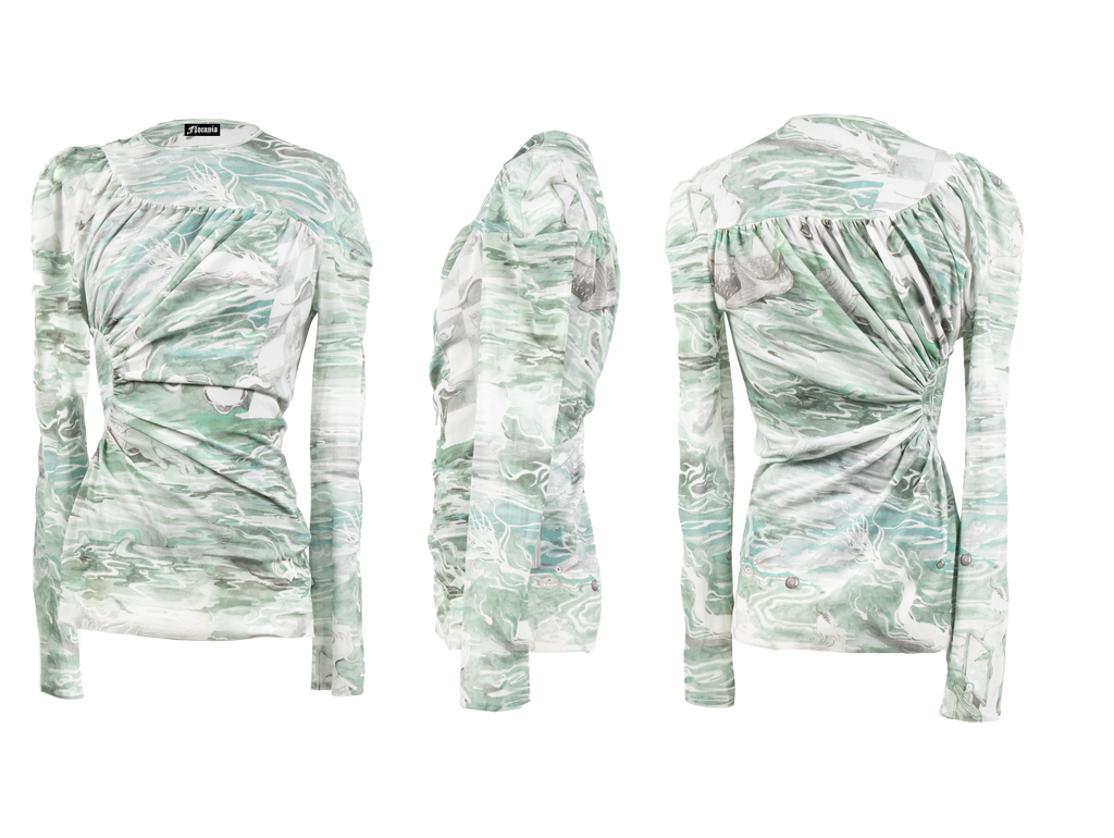 Chessboard watercolor long sleeves top