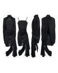 Black deconstructed cape dress