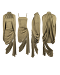 Olive deconstructed cape dress